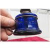Image 6 : Two Antique Cobalt Blue Mini Coal Oil Finger Lamps - Embossed with "NUTMEG"