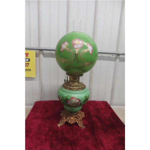 Victorian Gone with the Wind Style Aladdin Lamp, Hand Painted