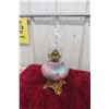 Image 6 : Hand-Painted Coal Oil Lamp with Brass Feet