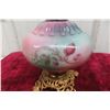 Image 7 : Hand-Painted Coal Oil Lamp with Brass Feet