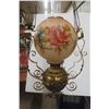 Image 2 : Victorian Hand-Painted Brass Aladdin Style Lamp - Amazing Piece!