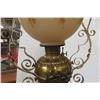 Image 4 : Victorian Hand-Painted Brass Aladdin Style Lamp - Amazing Piece!