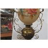 Image 9 : Victorian Hand-Painted Brass Aladdin Style Lamp - Amazing Piece!