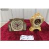 Image 1 : Two Decorative Mantel Clocks Including Petit Point Example