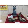Image 1 : Charming Assortment of Cat Figurines and Cat-Themed Dishes