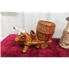 Image 6 : Group of Vintage Figural Ceramic Planters – Animals, Cart, and Character Motifs