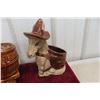 Image 7 : Group of Vintage Figural Ceramic Planters – Animals, Cart, and Character Motifs