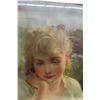 Image 6 : Large Framed Figural Print of Young Woman, Ornate Gilt Frame, 36" x 48"