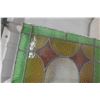 Image 5 : Victorian Era Stained Glass Window Panel with Bird and Floral Mosaic, 16" x 38"