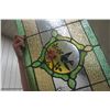 Image 8 : Victorian Era Stained Glass Window Panel with Bird and Floral Mosaic, 16" x 38"
