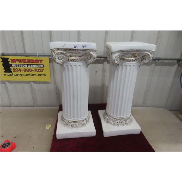 Two Chalkware Colosseum Style Stands, 24" x 9" x 9"