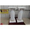 Image 1 : Two Chalkware Colosseum Style Stands, 24" x 9" x 9"