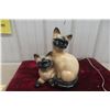 Image 6 : 1950s Siamese Cat Kitten Lamp, Mid-Century Modern, 12" Tall