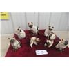 Image 1 : Six 1950s Siamese Cat Kitten Ornaments, Largest 9" Tall