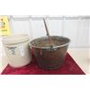 Image 4 : Brass Bucket and Two Gallon Alberta Potteries Stoneware Crock