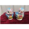 Image 2 : Vintage Lefton Bluebird Pastel Ceramic Creamer, Sugar, and Salt & Pepper Set