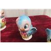 Image 7 : Vintage Lefton Bluebird Pastel Ceramic Creamer, Sugar, and Salt & Pepper Set