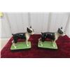 Image 1 : Pair of Vintage Japanese Ceramic Boston Terrier Figurines, Possibly Takahashi 7 1/2" x 6"