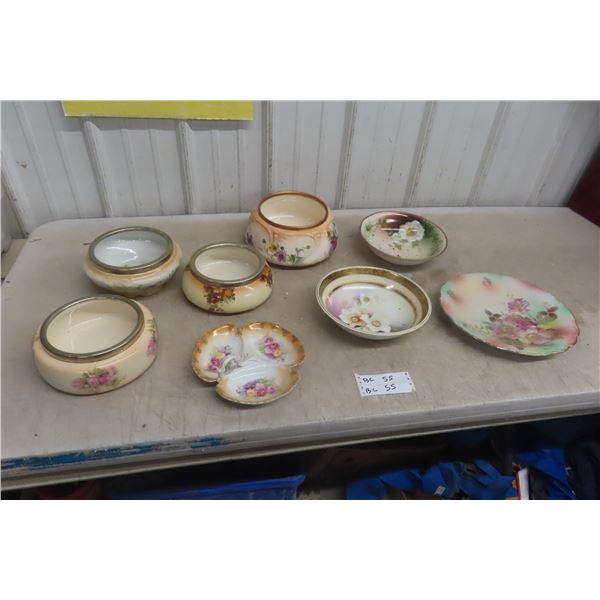 Serving Bowls and Trays with Floral Design, Empire R & S Germany Bavaria