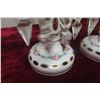 Image 5 : Pair of Victorian Bohemian Overlay Glass Lustres with Drops, 8 1/2" Tall