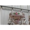 Image 6 : Pair of Victorian Bohemian Overlay Glass Lustres with Drops, 8 1/2" Tall