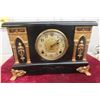 Image 1 : Sessions Mantel Clock, Black Case With Gilt Trim, 10" x 14"