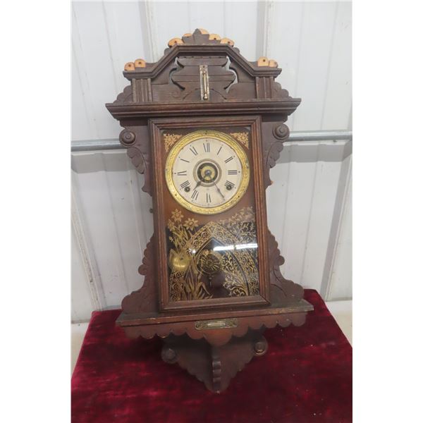 Antique Seth Thomas Gingerbread Wall Clock, Thomaston, Connecticut, 30" x 14"