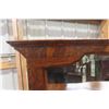 Image 9 : Oak 1/4 Cut Buffet with Beveled Mirror and Leaded Glass, 55" x 48" x 20"