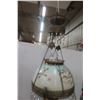 Image 12 : Victorian Style Hanging Lamp with Hand-Painted Shade and Prisms