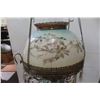 Image 2 : Victorian Style Hanging Lamp with Hand-Painted Shade and Prisms