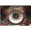 Image 2 : Antique Continental Porcelain Mantel Clock With Majolica-Style Glaze and Rose Motif, Circa 1900