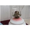 Image 7 : Two Hand-Painted Coal Oil Lamps with Chimneys