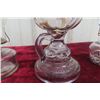 Image 5 : Three Antique Peanut-Style Glass Oil Lamps With Brass Burners and Chimneys