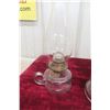 Image 9 : Three Antique Peanut-Style Glass Oil Lamps With Brass Burners and Chimneys