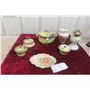 Image 1 : Floral Porcelain Bathroom Dish with Coal Oil Lamp