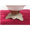 Image 3 : Gone with the Wind Style Hand-Painted Coal Oil Lamp with Footed Brass Base