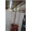 Image 6 : Antique Eastlake-Style Oil Pull-Down Hanging Lamp With Cranberry-Colored Glass Shade