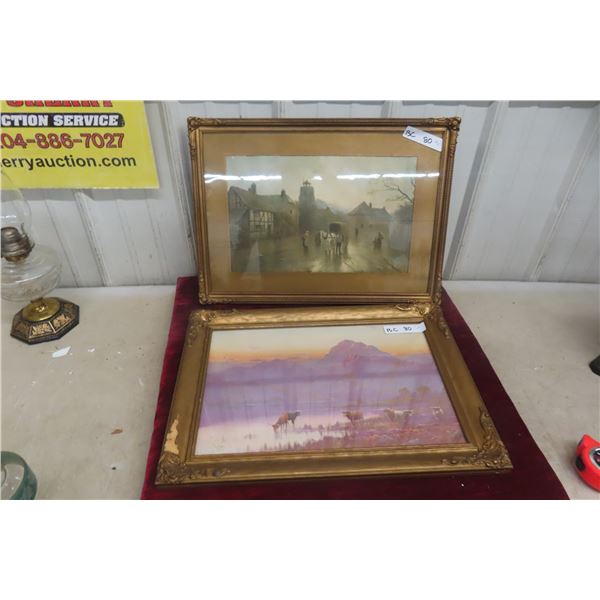 Two Antique Framed Pictures, 21 1/2" x 16"