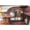 Image 8 : Mahogany Cherry Finish Style Curved Glass China Cabinet with Record Storage