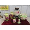 Image 1 : Six Porcelain Floral Vases, Candle Holder and Pitcher, Largest 13" Tall