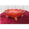 Image 1 : Carnival Glass Footed Dish, 10 1/2" x 4" x 8"