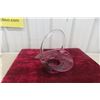 Image 2 : Art Glass Bridal Basket, 11" x 10" x 8"