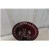 Image 3 : Five Ruby Red Glass Dishes and Trays, Under 8"