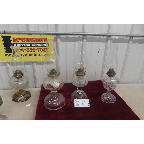 Three Coal Oil Lamps