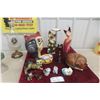Image 1 : Cat Ornaments Including Wood Carved and Porcelain Examples