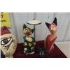 Image 2 : Cat Ornaments Including Wood Carved and Porcelain Examples