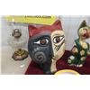 Image 3 : Cat Ornaments Including Wood Carved and Porcelain Examples
