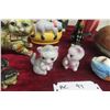 Image 5 : Cat Ornaments Including Wood Carved and Porcelain Examples