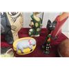 Image 8 : Cat Ornaments Including Wood Carved and Porcelain Examples