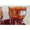Image 3 : Pair of Bohemian Enamel Overlay Glass Mantel Lustres, 12 1/2" Tall
